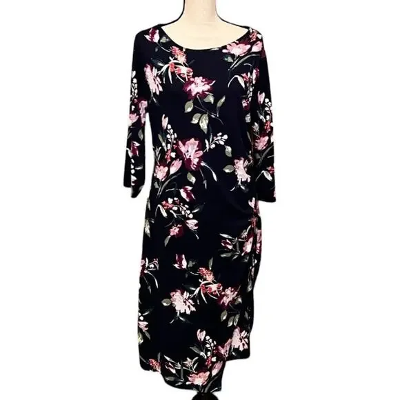 Verse Asymmetrical Navy Floral Dress Size XXL - Picture 1 of 7